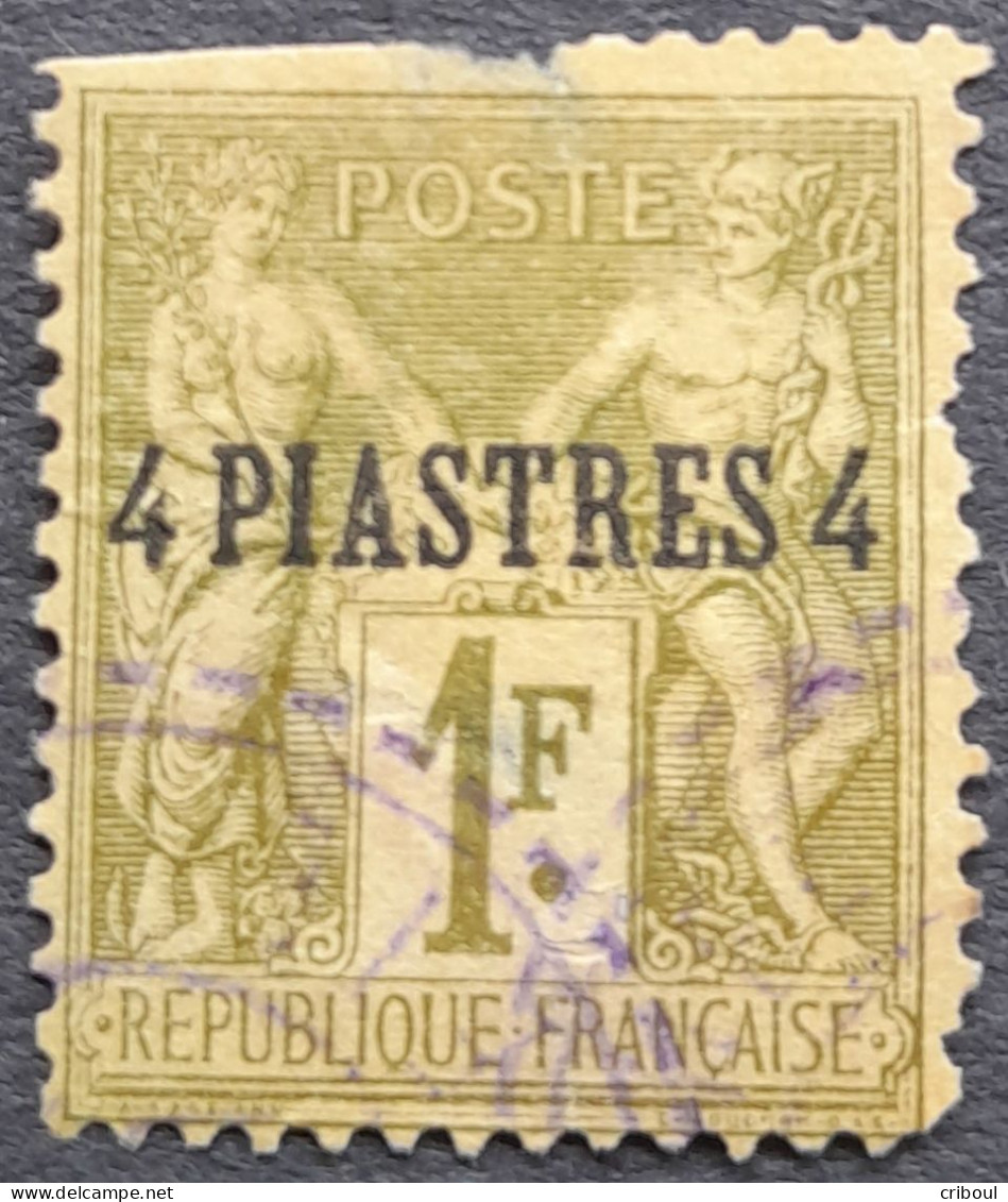Levant 1885 Type Sage Timbre De France Surchargé Overprinted 4 PIASTRES Yvert 3 O Used - Oblitérés