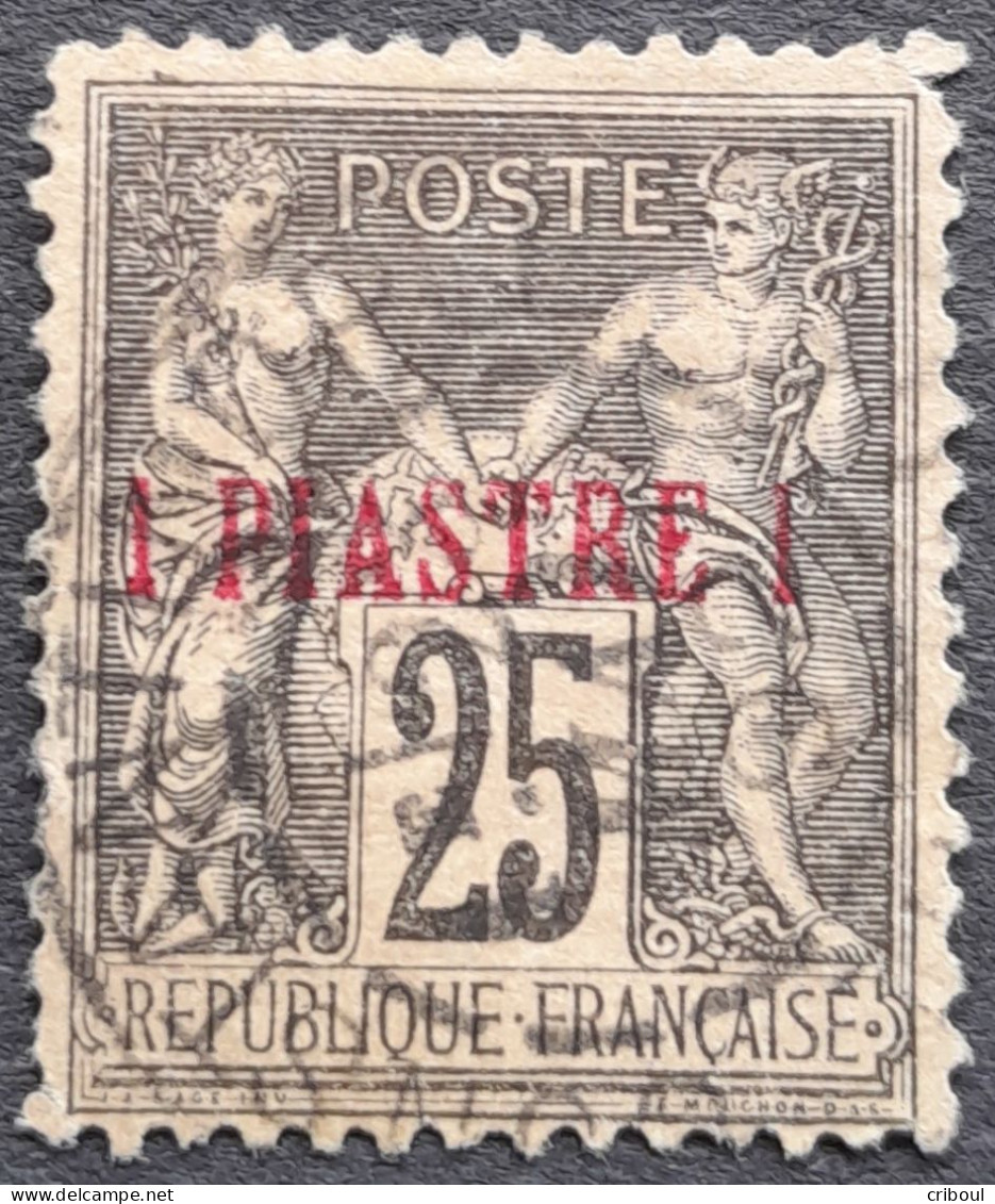 Levant 1886 Type Sage Timbre De France Surchargé Overprinted 1 PIASTRE Yvert 4 O Used - Oblitérés