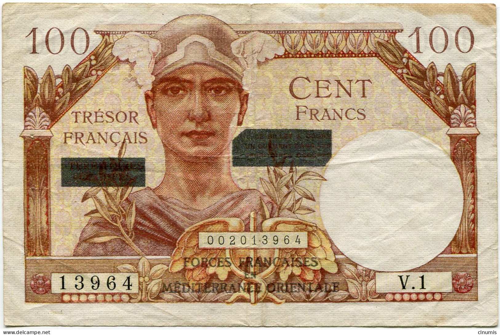 RARE 100F Suez 1956, Alphabet V.1, Inventaire Fayette En Pr. TTB, Lettre V Rare En Coursable (sans Perforation) - 1947 French Treasury