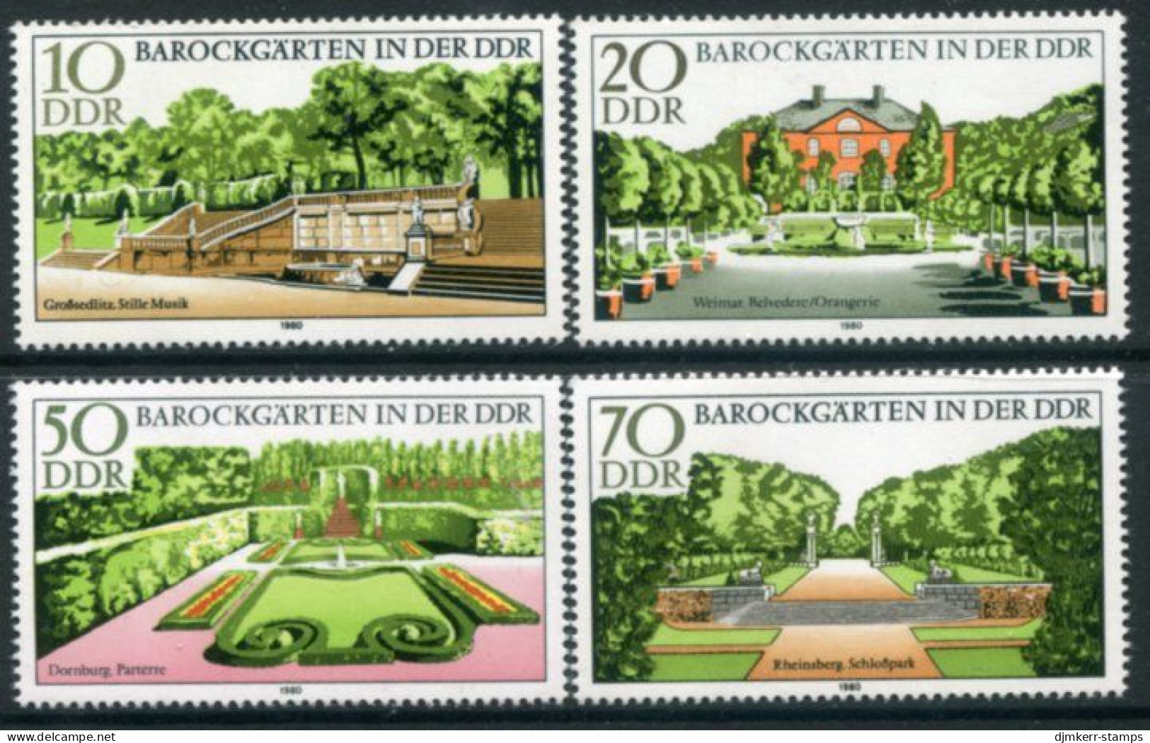 DDR 1980 Baroque Gardens, MNH / **.  Michel 2486-89 - Neufs
