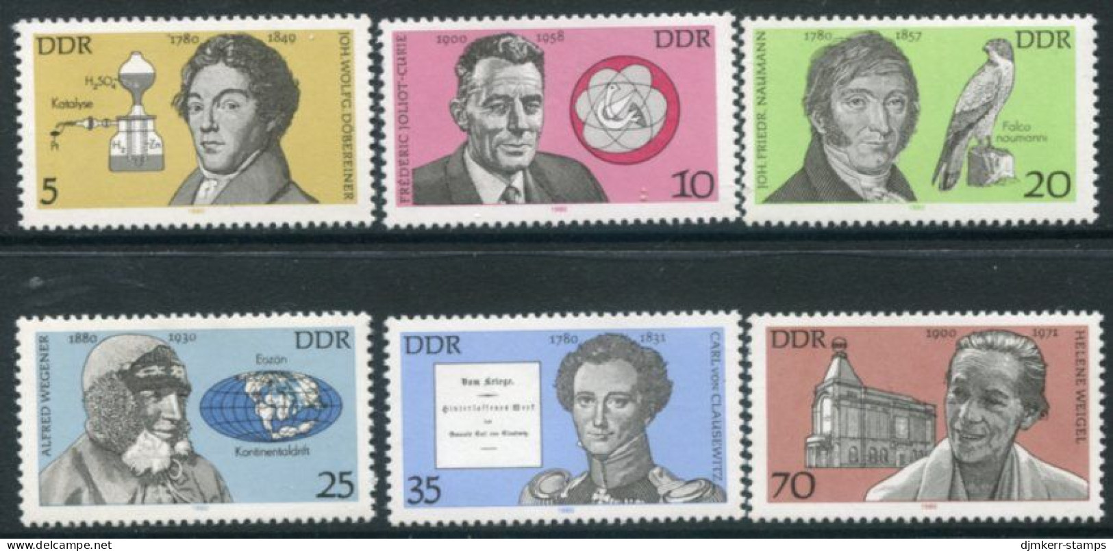 DDR 1980 Personalities, MNH / **.  Michel 2492-97 - Neufs