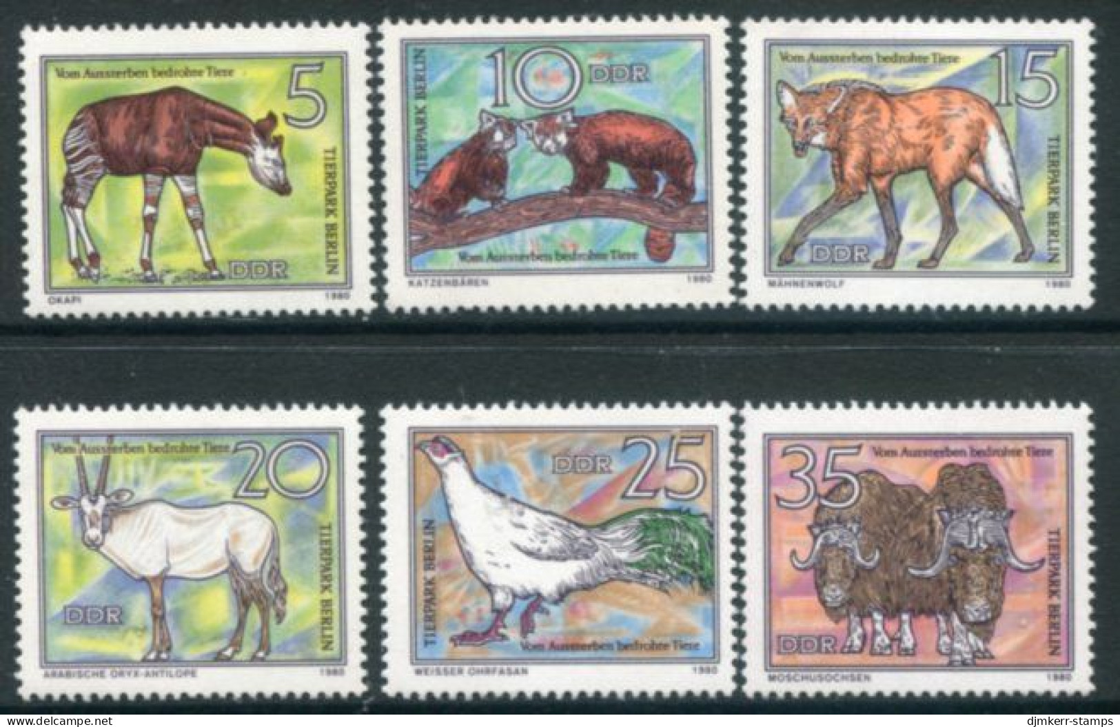 DDR 1980 Endangered Animals MNH / **.  Michel 2522-27 - Neufs