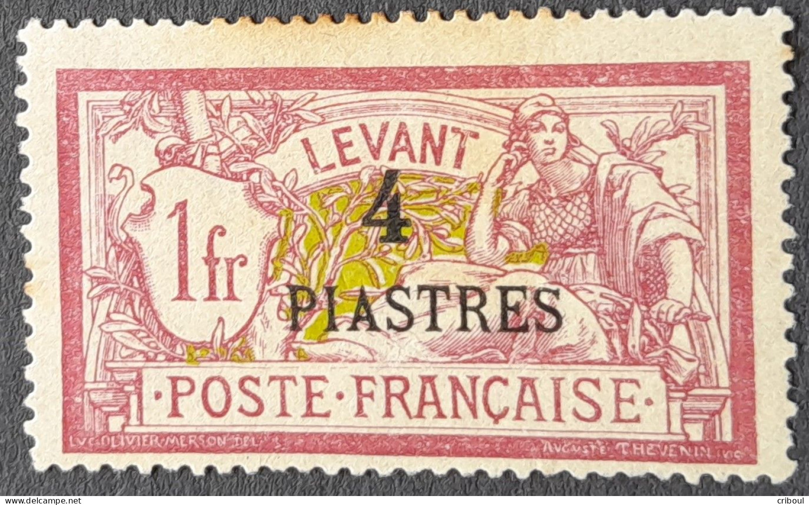 Levant 1902 Type Merson De France Surchargé Overprinted 4 PIASTRES Yvert 21 (*) MNG - Unused Stamps