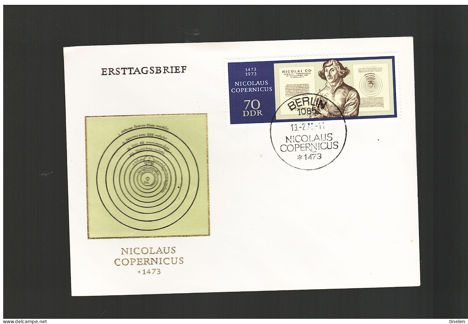 Germania Est-ddr 1973 Fdc NICOLAUS COPERNICUS - 1971-1980