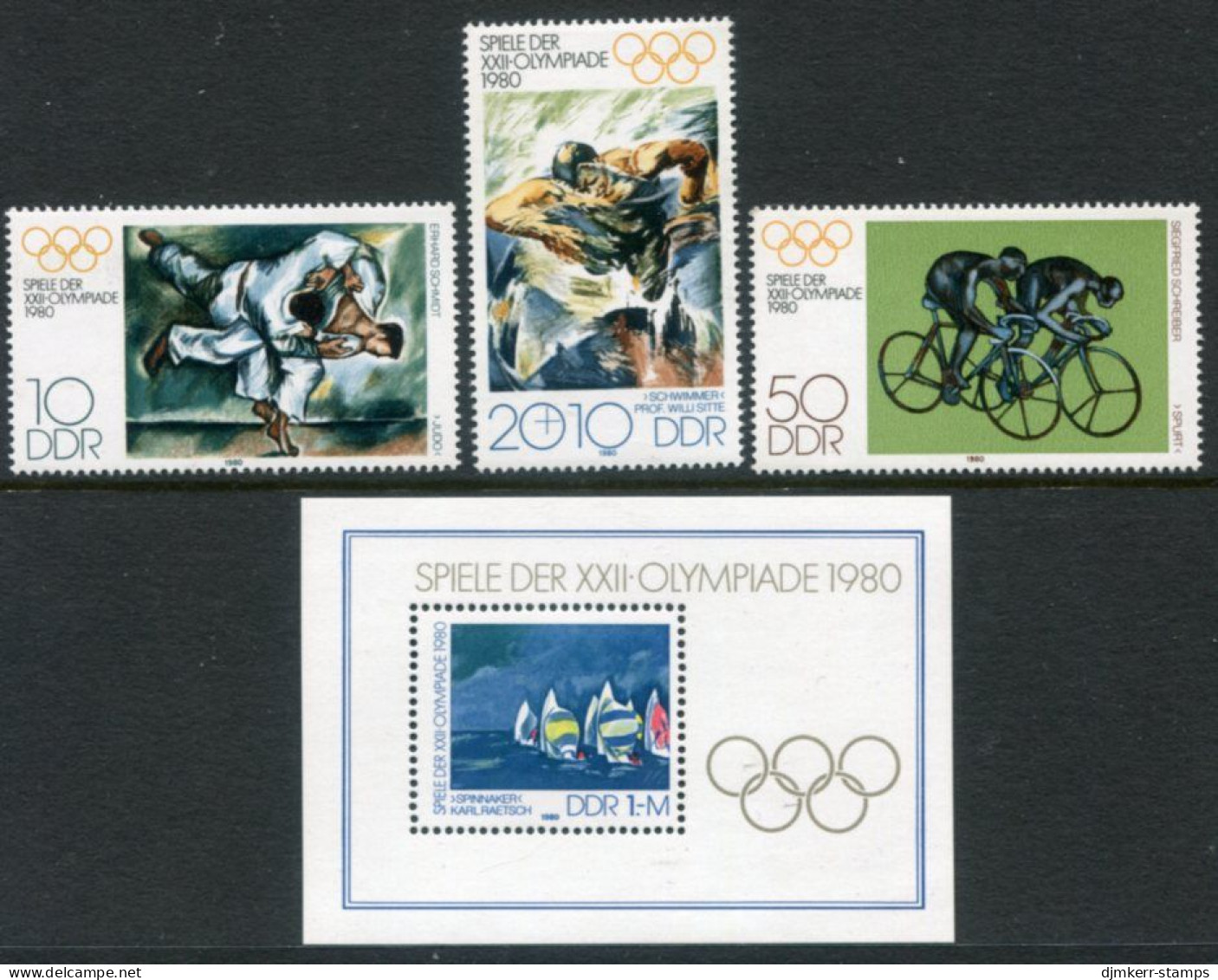 DDR 1980 Olympic Games, Moscow MNH / **.  Michel 2528-30, Block 60 - Neufs