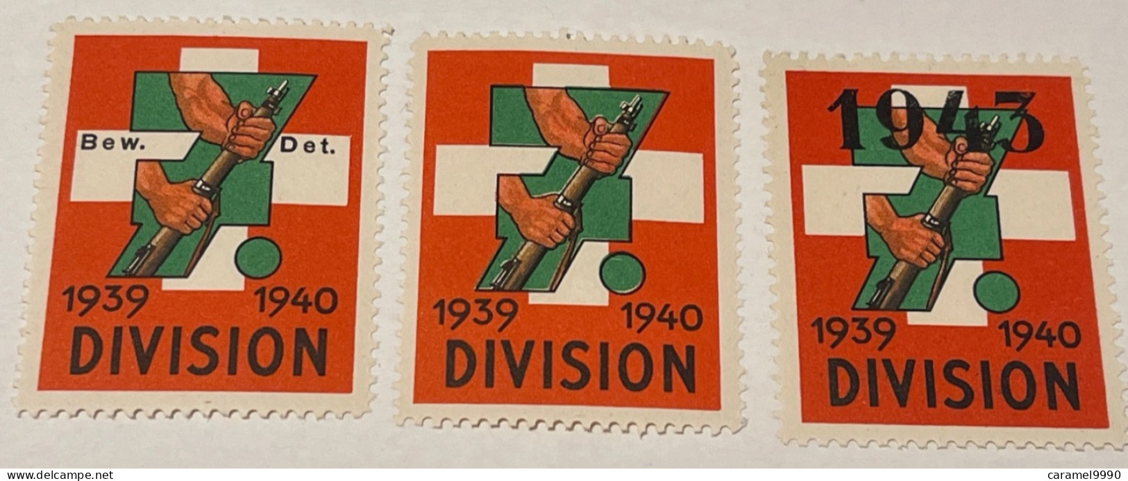 Schweiz Swiss Soldatenmarken 1939- 1940 Division Bew. Det. 1943 Z 26 - Labels