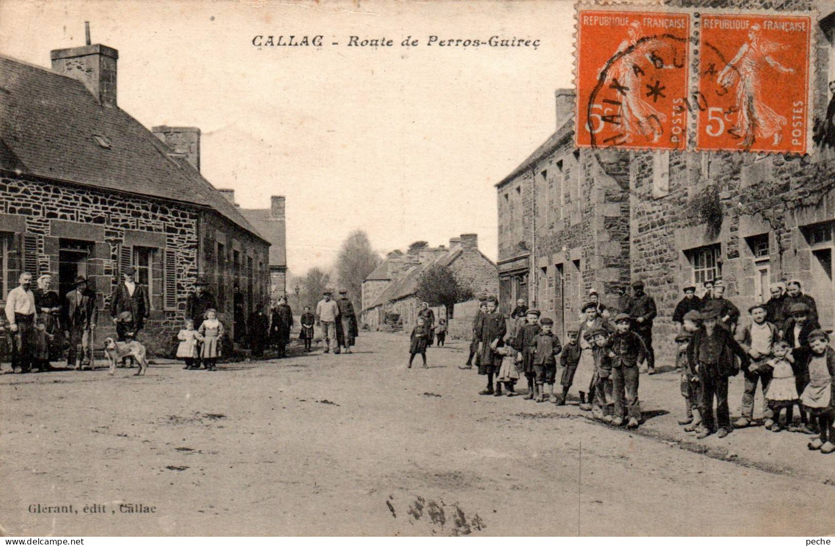 N°115723 -cpa Callac -route De Perros Guirec- - Callac