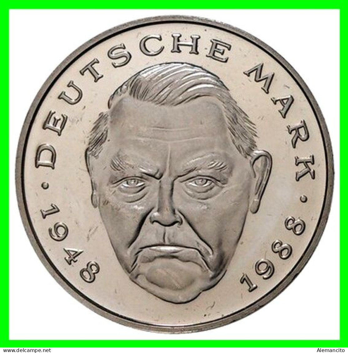 ALEMANIA ( GERMANY ) SERIE 4 MONEDAS DE 2.00 DM AÑO 1990 CECAS - D - F -  G - J . DE  LUDWIG ERHARD - CONMEMORATIVAS. - 2 Mark