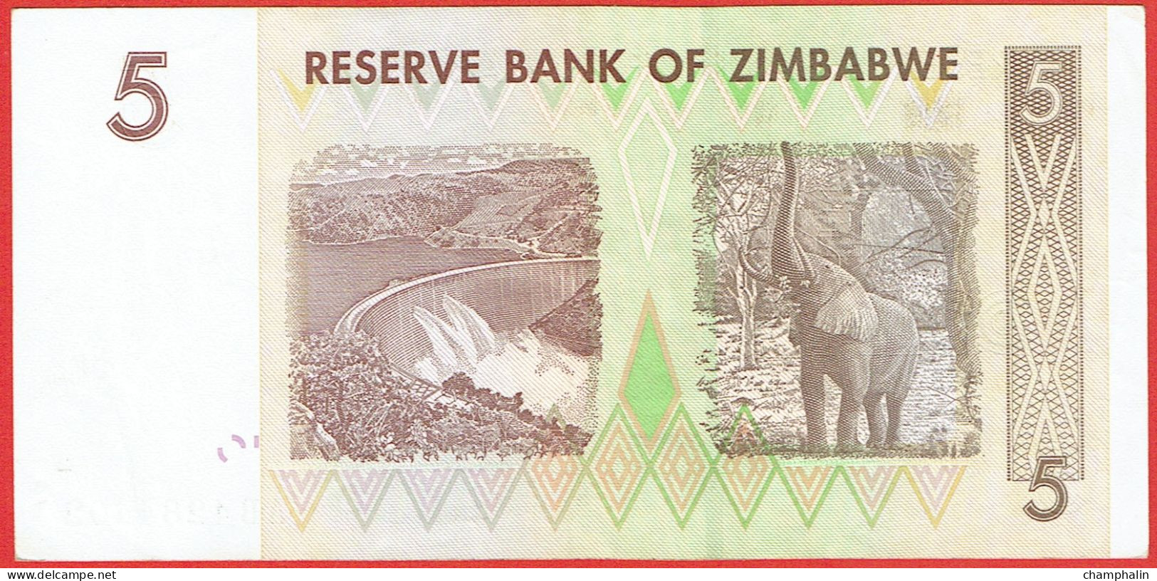 Zimbabwe - Billet De 5 Dollars - 2007 - P65 - Zimbabwe