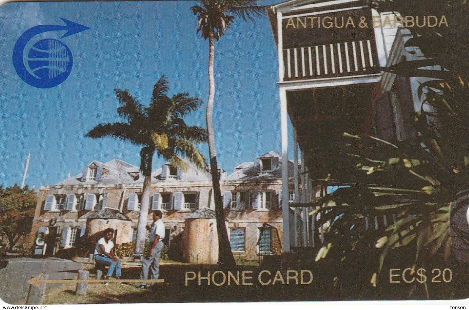 Antigua, ANT-1C, Nelsons Dockyard (Deep Notch), 2 Scans.   1CATC . - Antigua En Barbuda