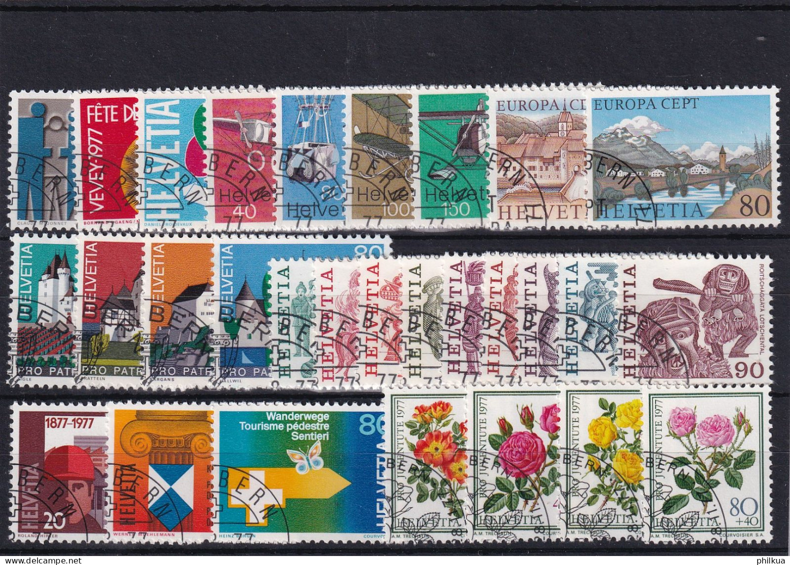 Jahresserie 1977 Schweiz, Michel 1087 - 1115 Alle Mit Einheitlichem ET-Eckstempel - Sammlungen