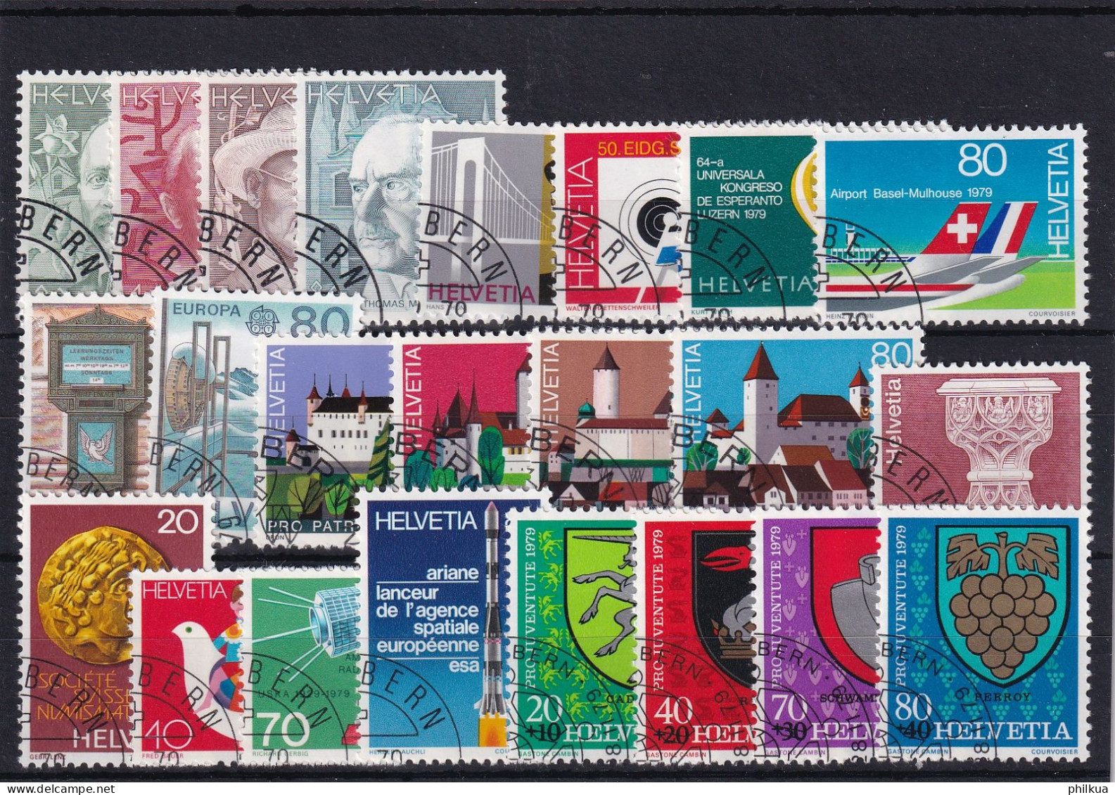 Jahresserie 1979 Schweiz, Michel 1146 - 1168 Alle Mit Einheitlichem ET-Eckstempel - Collections