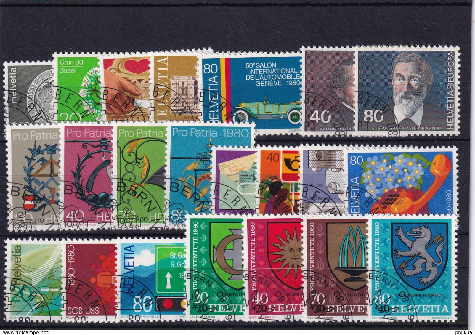 Jahresserie 1980 Schweiz, Michel 1169 - 1190 Alle Mit Einheitlichem ET-Eckstempel - Collections