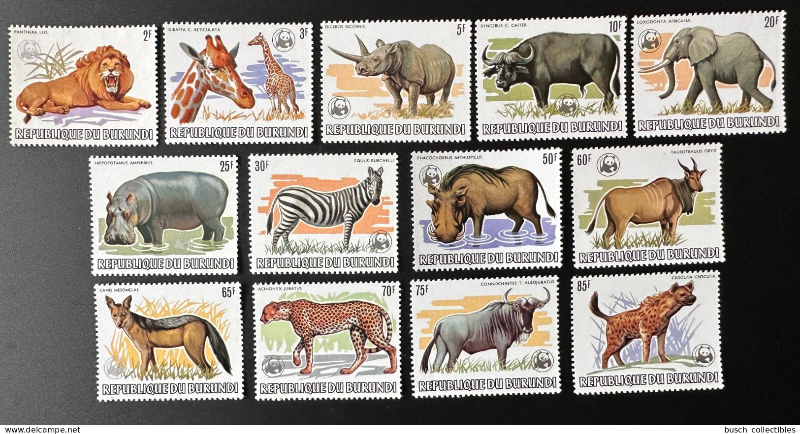 Burundi 1983 Mi. 1596 - 1608 WWF Faune Fauna Elephant Elefant Lion Panther Mammals - Unused Stamps