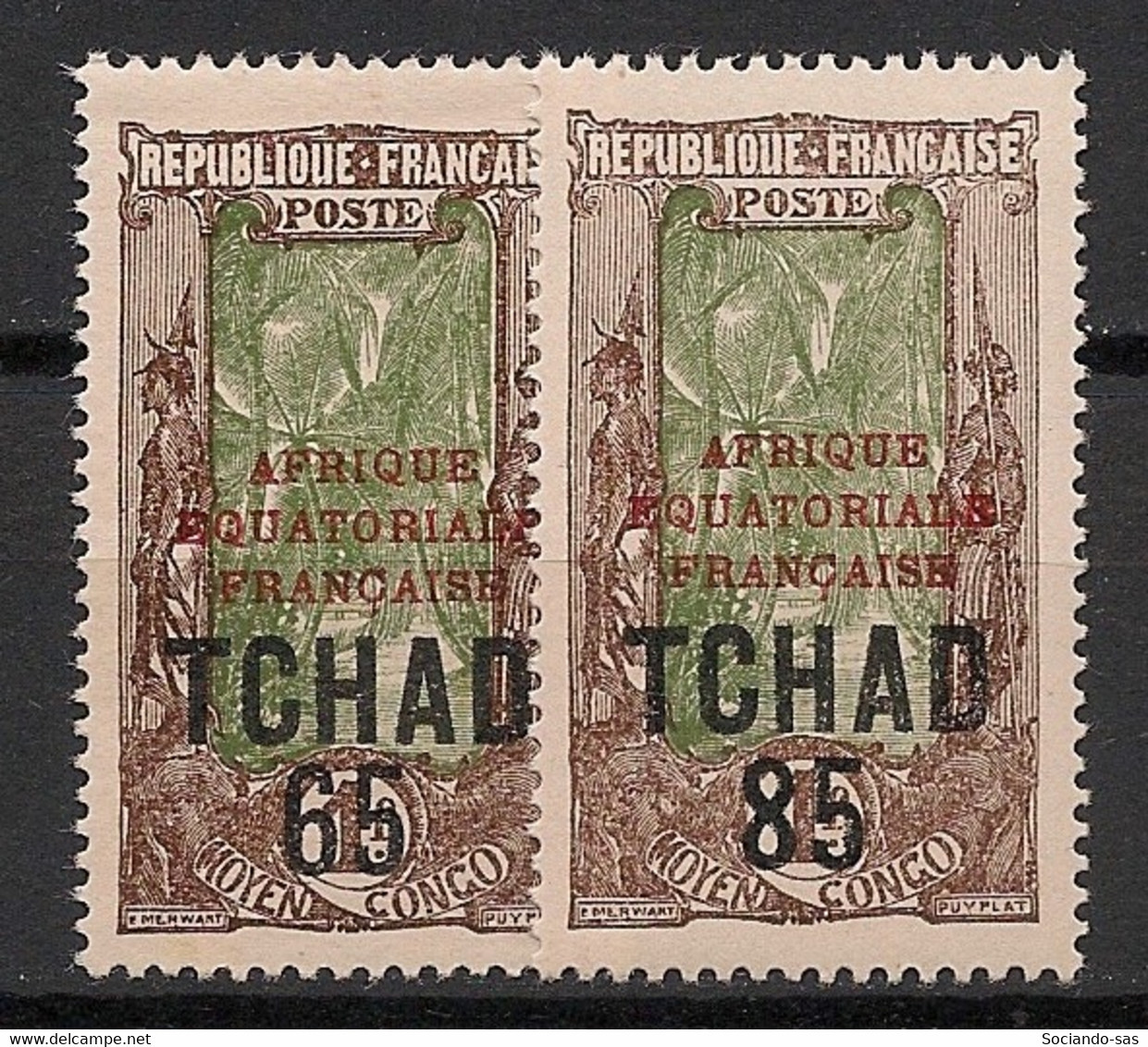 TCHAD - 1925 - N°Yv. 45 à 46 - Série Complète - Neuf * / MH VF - Unused Stamps