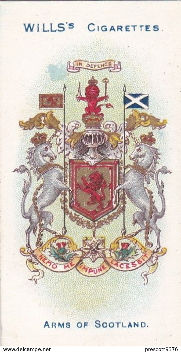 82 Arms Of Scotland - Borough Arms 1906 - Wills Cigarette Card - Original  - Antique - Wills