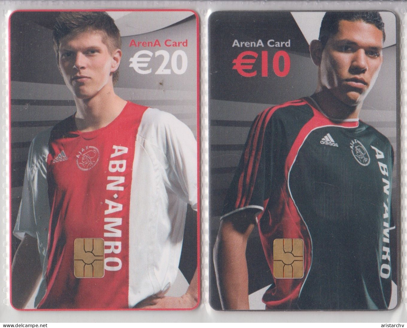 NETHERLANDS 2006 AMSTERDAM ARENA CARD FOOTBALL CLUB AJAX HEDWIGES MADURO KLAAS JAN HUNTELAAR 2 CARDS - Deportes