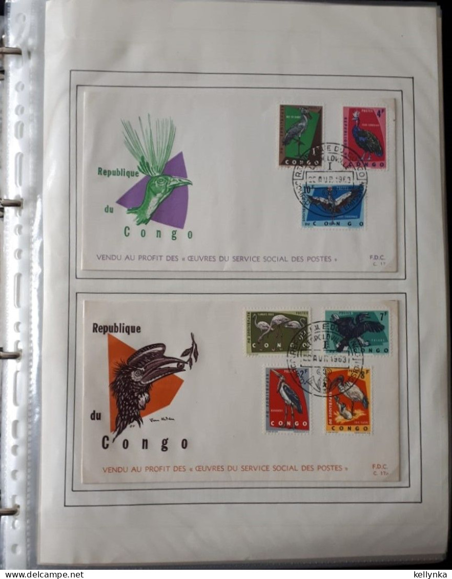 République Du Congo - 481/494 - FDC - Oiseaux Protégés - 1963 - Lettres & Documents