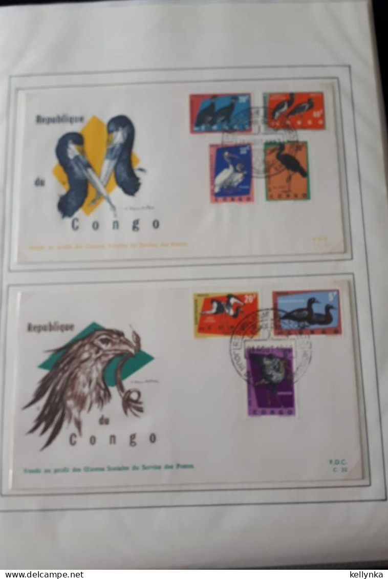 République Du Congo - 481/494 - FDC - Oiseaux Protégés - 1963 - Brieven En Documenten