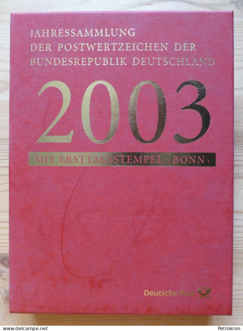 Bund BRD Jahressammlung 2003 Komplett Im Schuber Ersttags-Sonderstempel Bonn Top! - 2001-2010