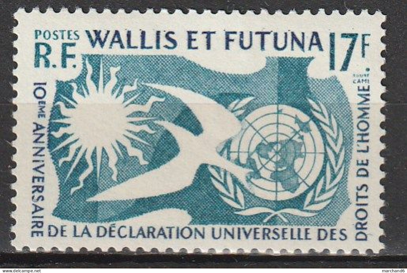 Wallis Et Futuna 10è Anniversaire De La Déclaration Universelle Des Droits De L Homme Neufs N°160* Charnière - Ongebruikt