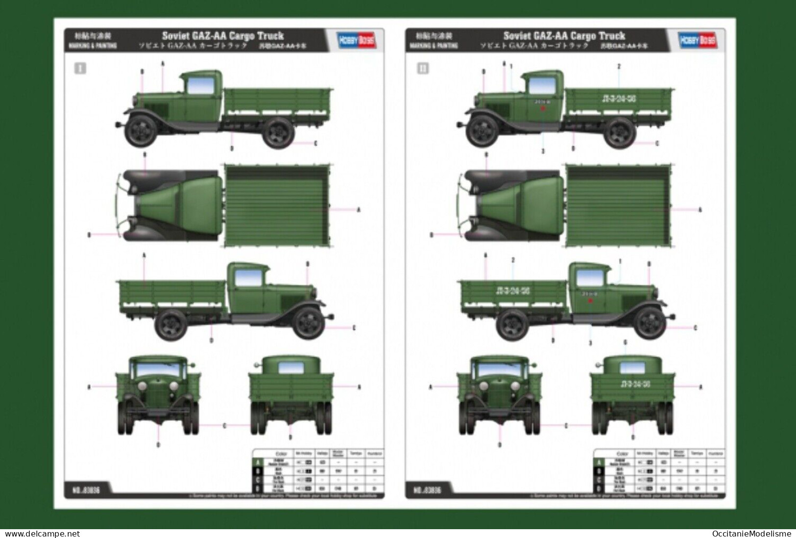 HobbyBoss - Soviet GAZ-AA Ford Cargo Truck Maquette Kit Plastique Réf. 83836 Neuf NBO 1/35 - Véhicules Militaires