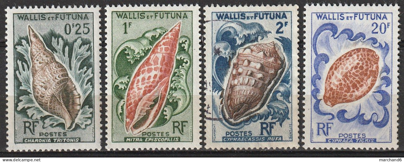 Wallis Et Futuna Faune Coquillages N°162/164-167 *neuf Charnière Et Oblitéré - Nuovi
