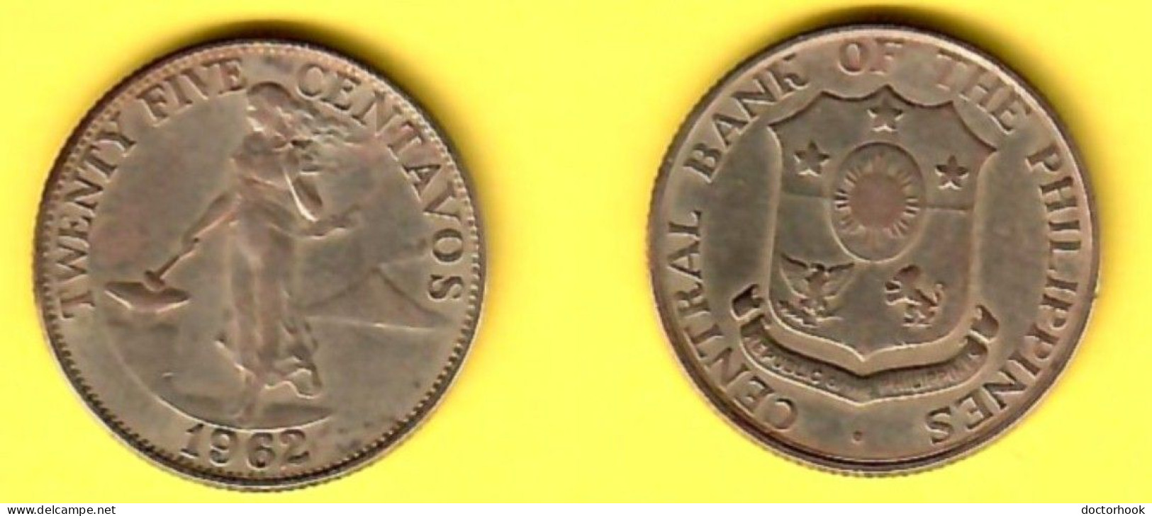 PHILIPPINES   25 CENTAVOS 1962 (KM # 189) #7574 - Filippine