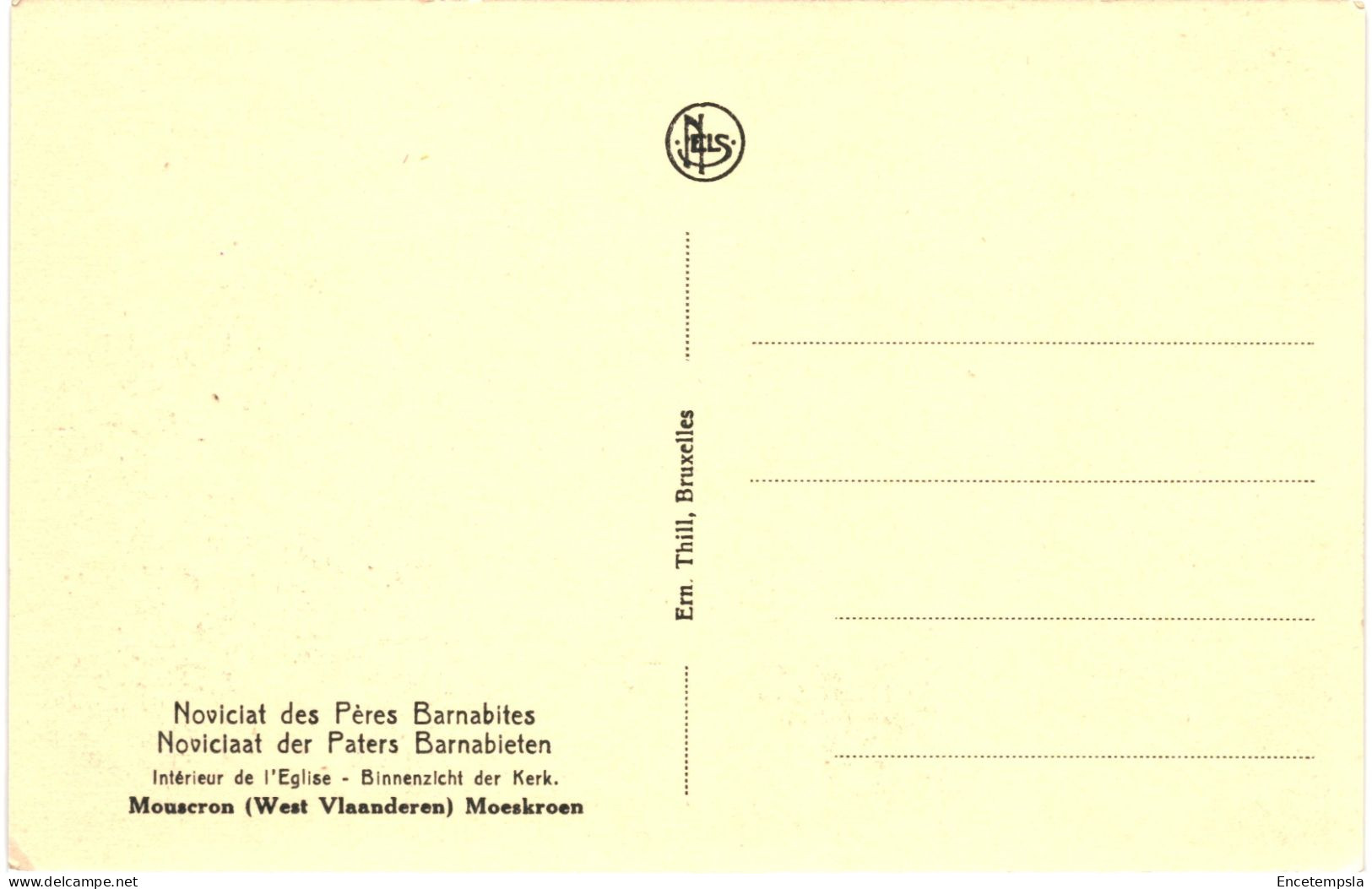 CPA Carte Postale Belgique  Mouscron Noviciat Des Pères Barnabites Intérieur De L'église VM73398 - Moeskroen