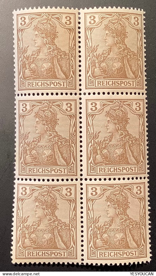 1900 Mi.54a Mit Plattenfehler “unterer Mäander Eingedellt” **/* Tadellos: Deutsches Reich Reichspost Germania 3 Pf - Unused Stamps