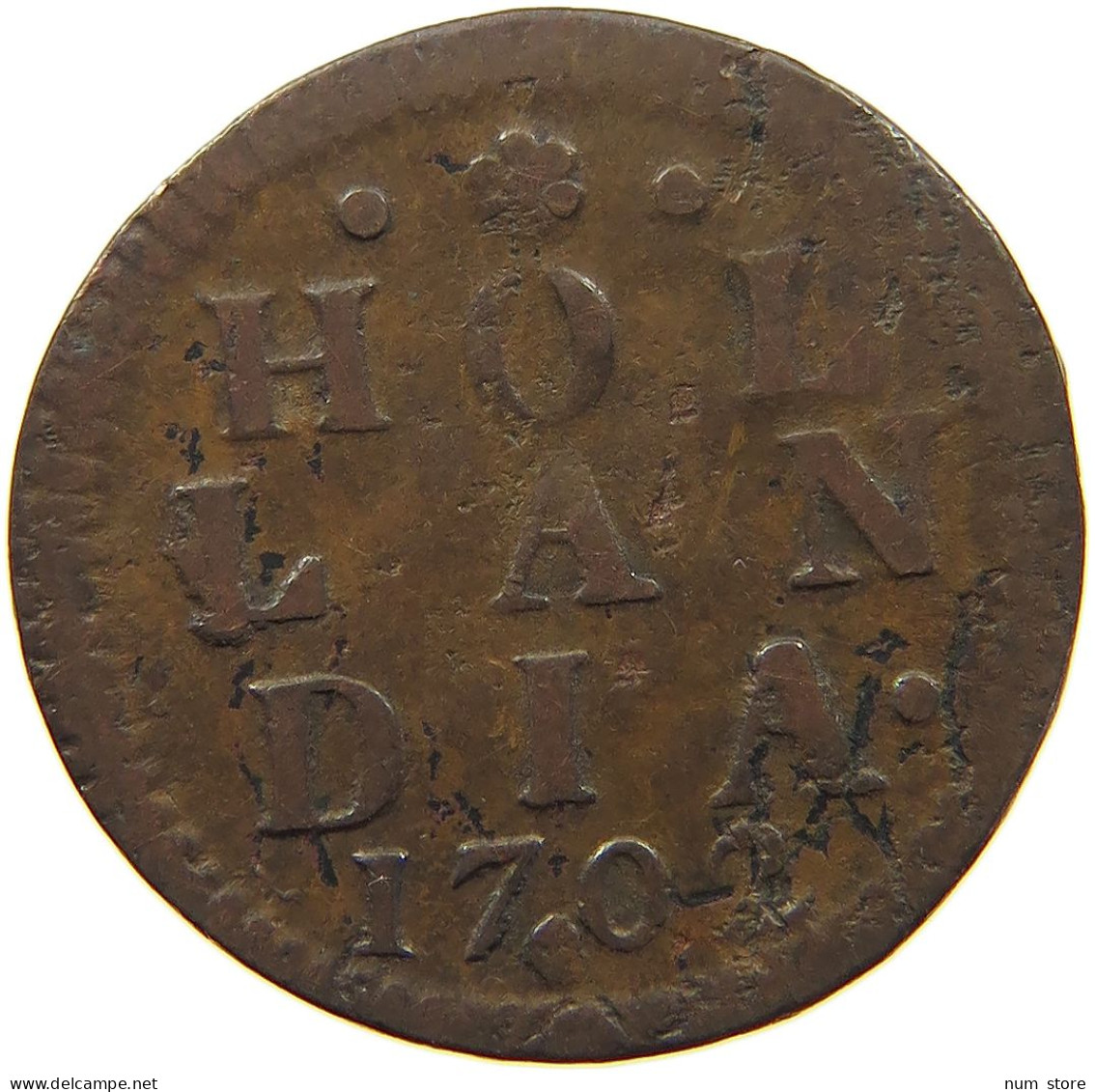 NETHERLANDS HOLLAND DUIT 1702  #c063 0581 - Monnaies Provinciales