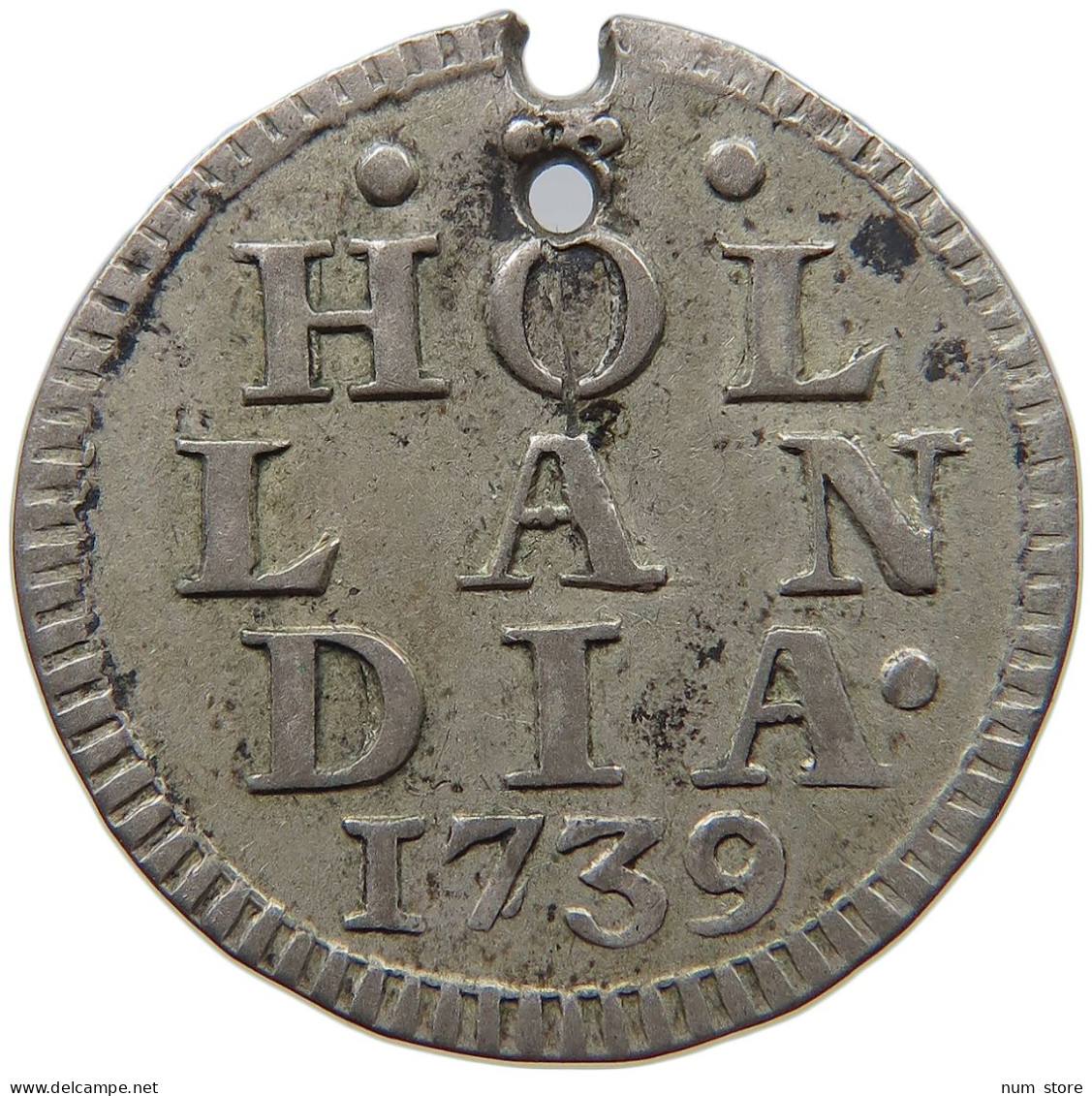 NETHERLANDS HOLLAND DUIT 1739  #c058 0245 - Provincial Coinage