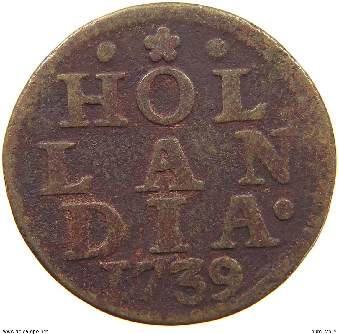 NETHERLANDS HOLLAND DUIT 1739  #a062 0717 - Provincial Coinage