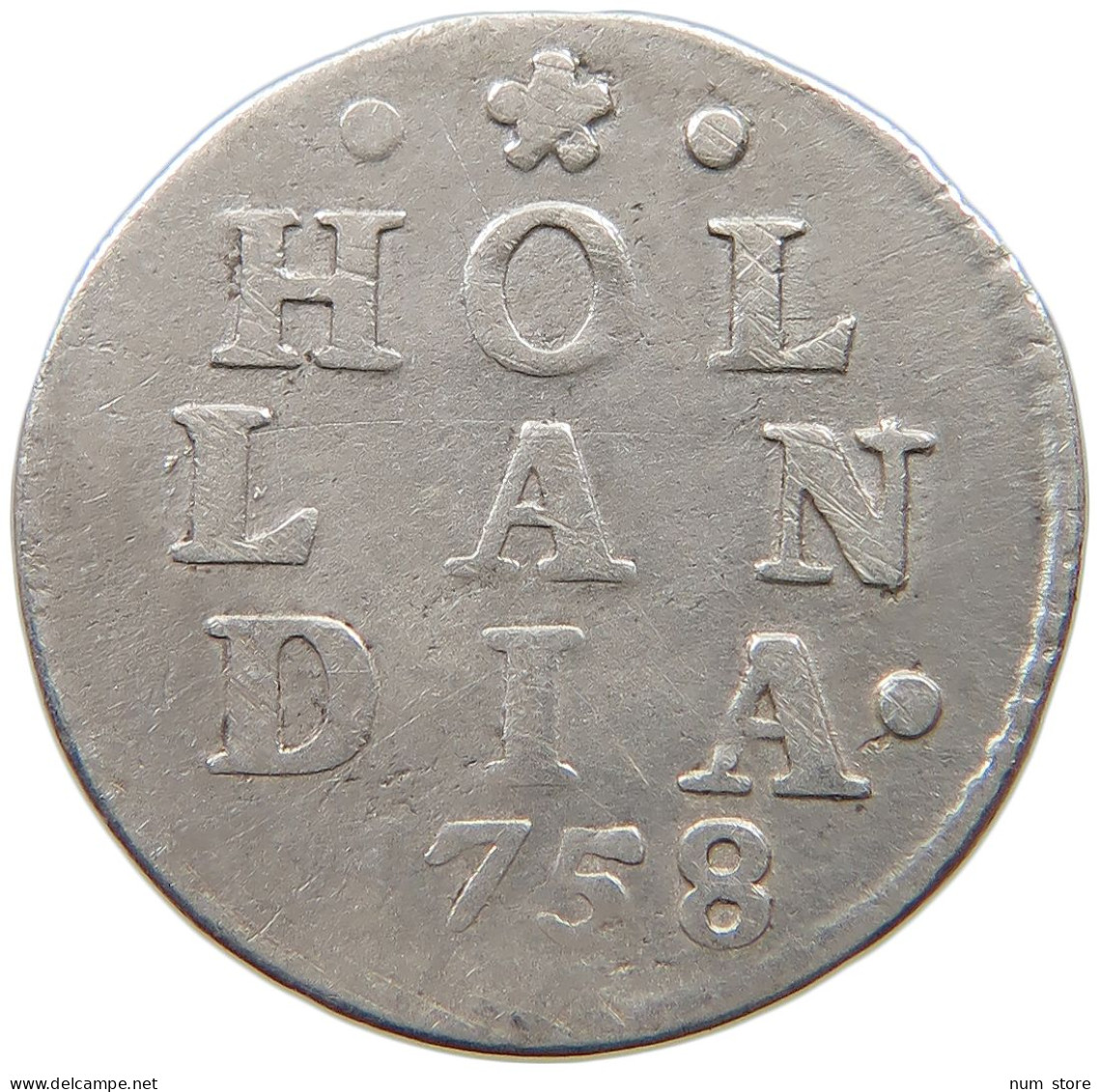 NETHERLANDS HOLLAND 2 STUIVERS 1758  #a033 0597 - Monedas Provinciales