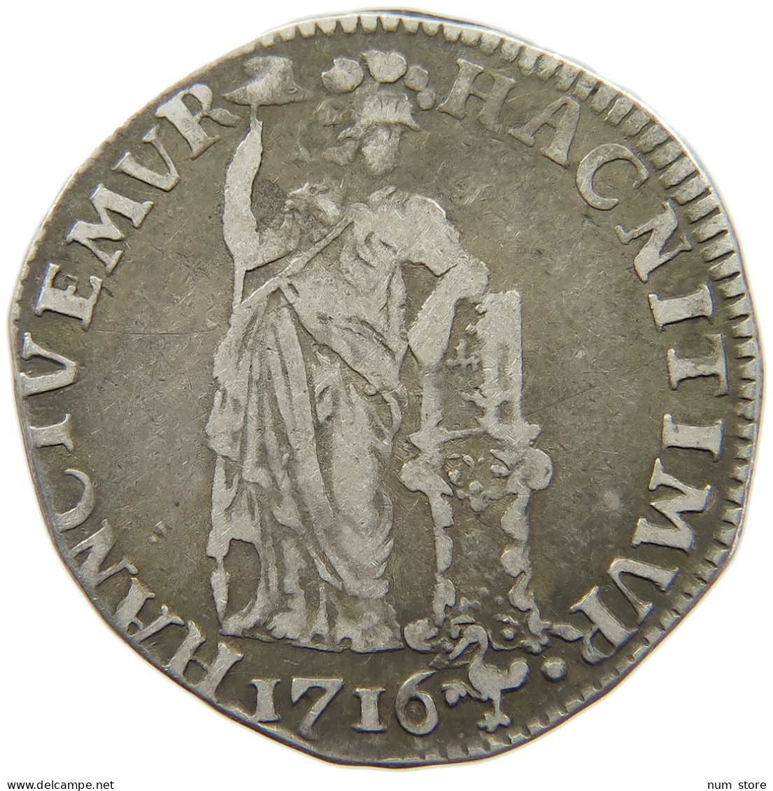 NETHERLANDS GELDERLAND GULDEN 1716  #t155 0271 - Monedas Provinciales