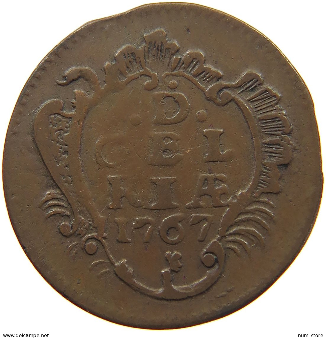 NETHERLANDS GELDERLAND DUIT 1767  #t138 0165 - Monedas Provinciales