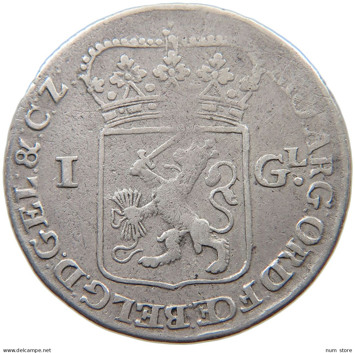 NETHERLANDS GELDERLAND GULDEN 1763  #t119 0029 - Provincial Coinage