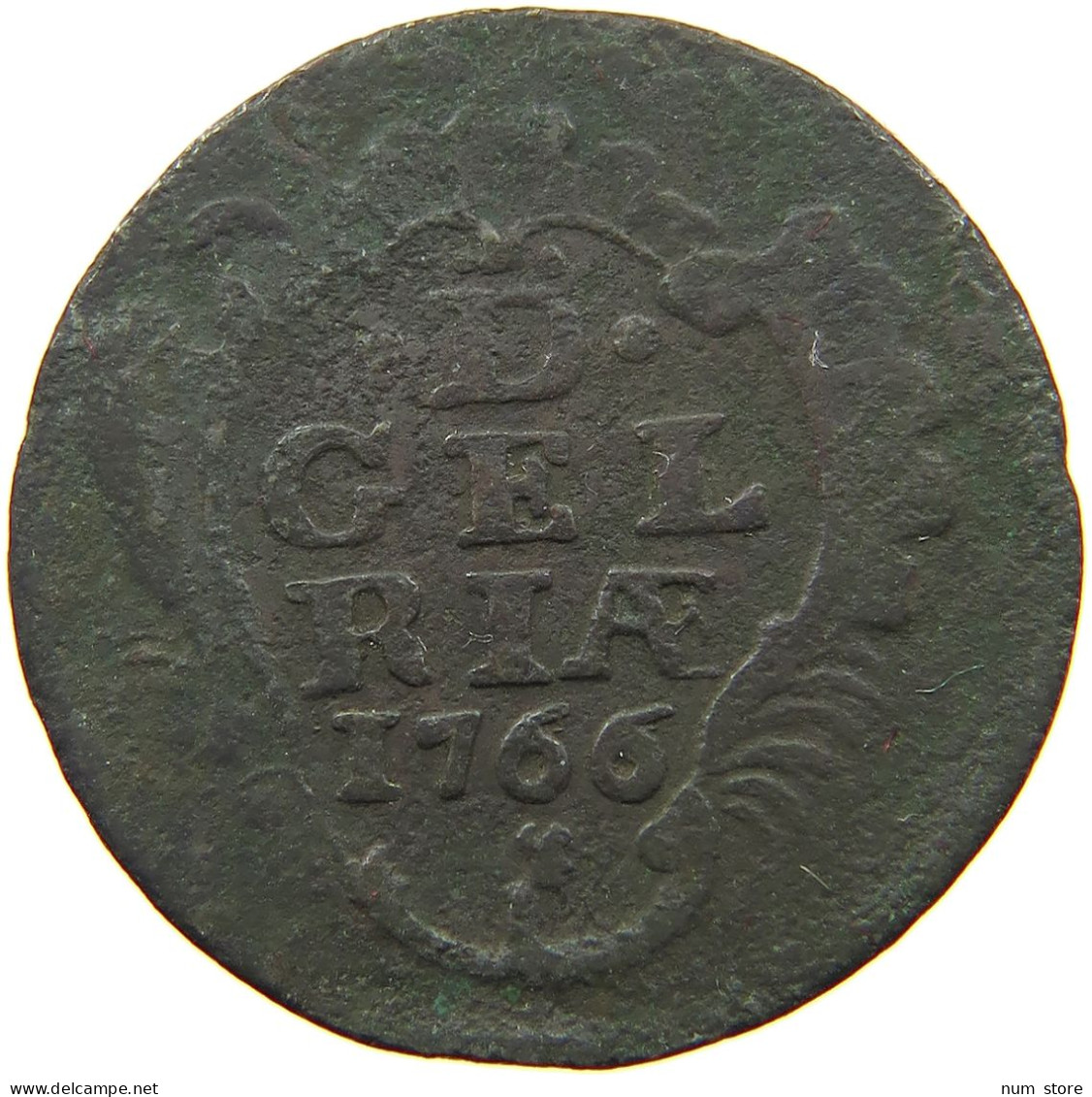 NETHERLANDS GELDERLAND DUIT 1766  #s057 0427 - Monedas Provinciales