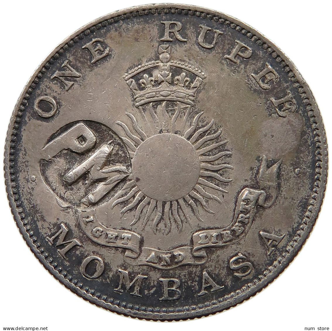 MOZAMBIQUE RUPEE 1888 MOMBASA RUPEE 1888 COUNTERMARKED PM #t059 0443 - Mozambique