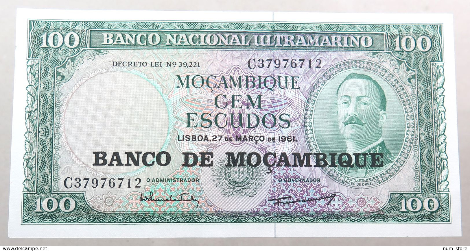 MOZAMBIQUE 100 METICAIS 1961  #alb050 0005 - Mozambique