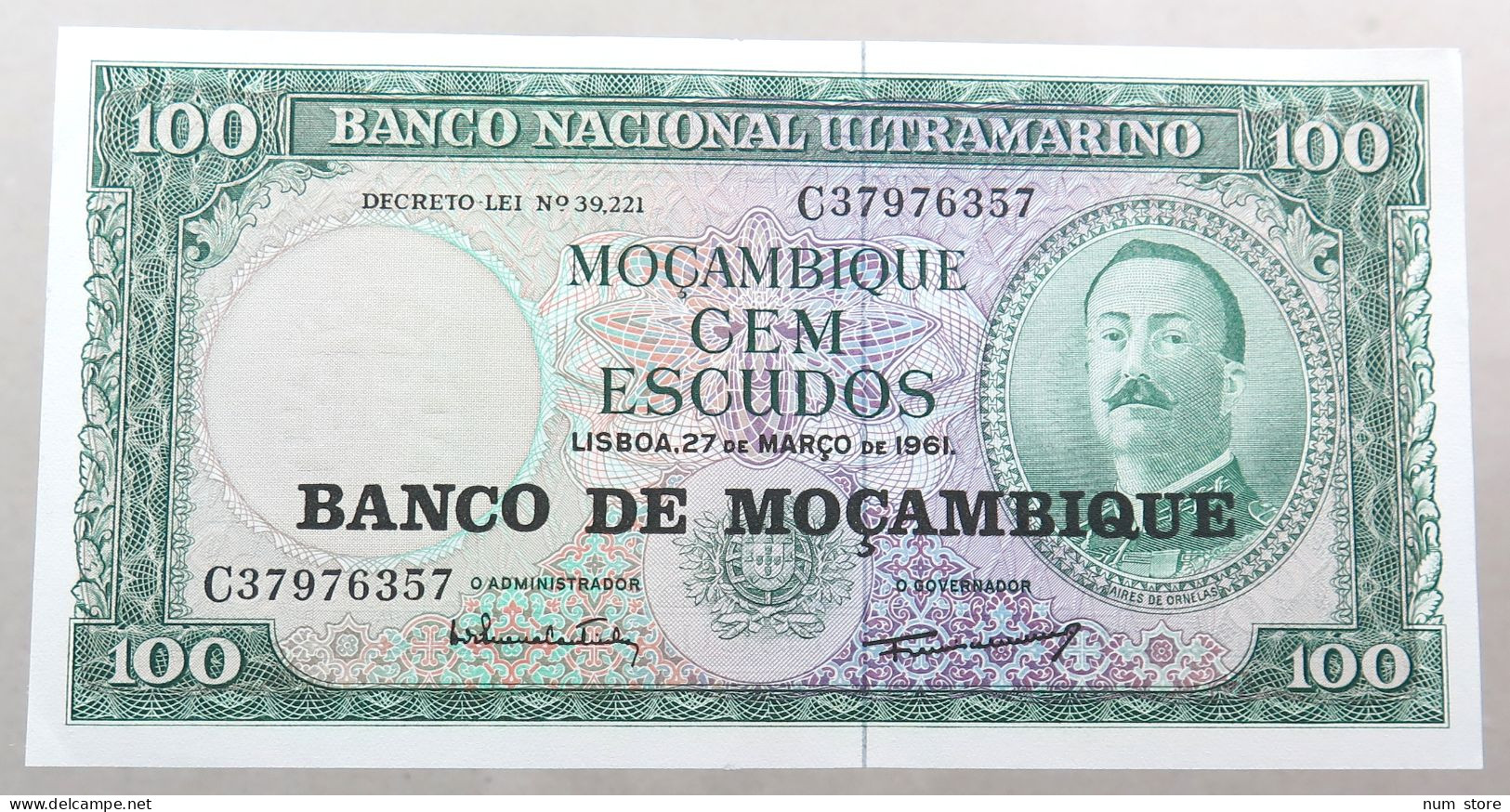 MOZAMBIQUE 100 METICAIS 1961  #alb050 0001 - Mosambik