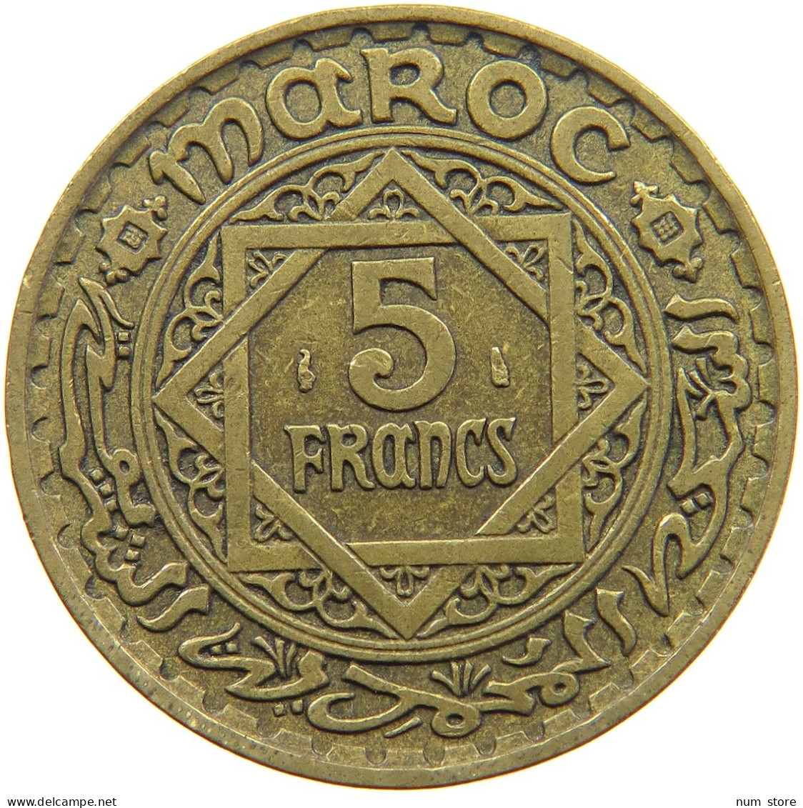 MOROCCO 5 FRANCS 1365  #a093 0695 - Maroc