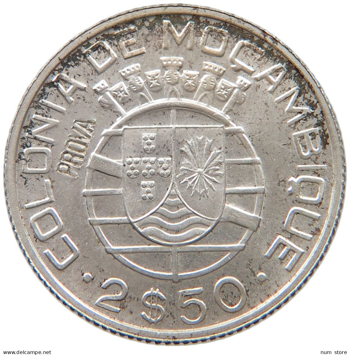 MOZAMBIQUE 2 1/2 ESCUDOS 1942 MOZAMBIQUE 2 1/2 ESCUDOS 1942 SILVER PROVA #t081 0009 - Mozambique