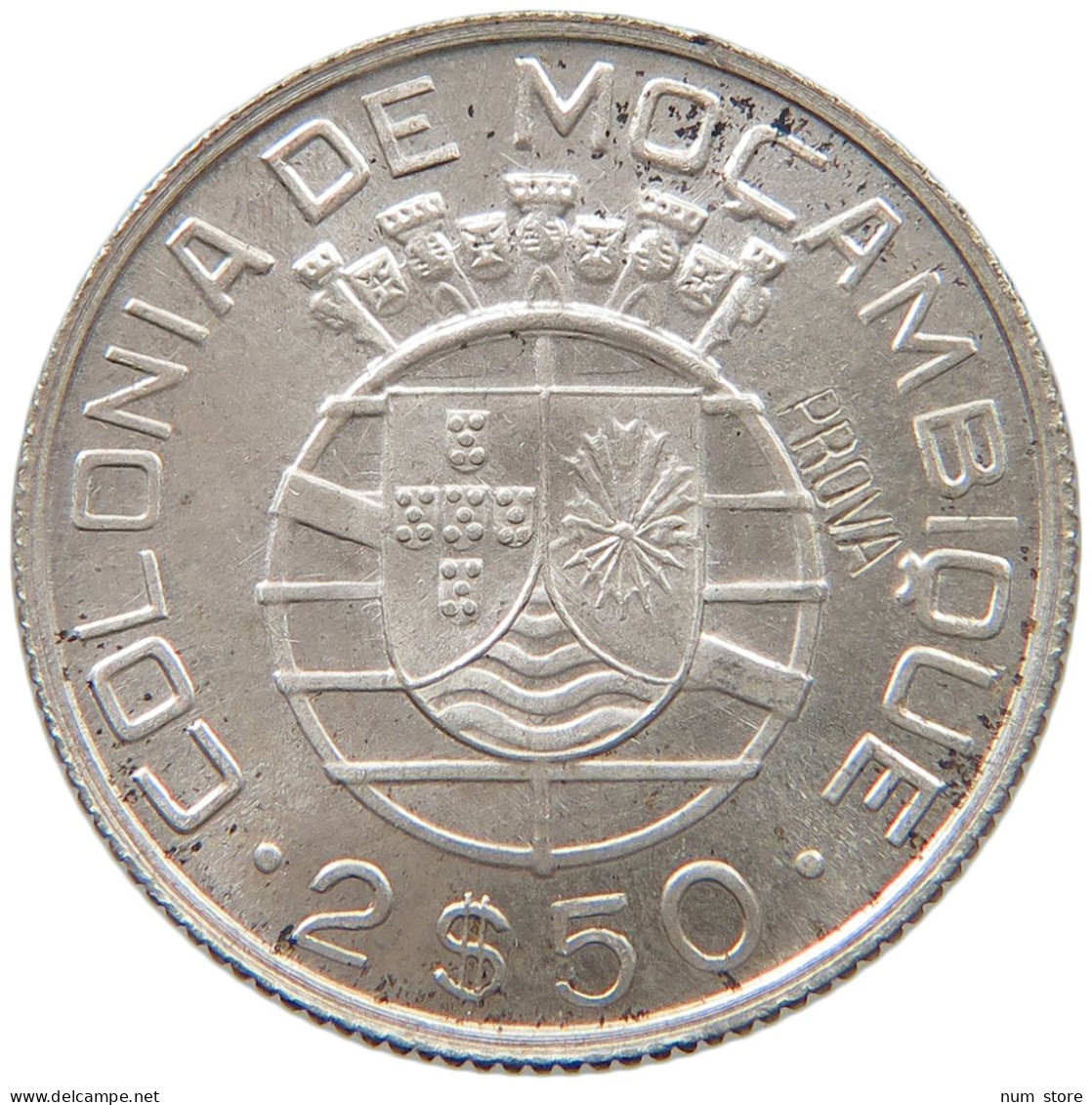 MOZAMBIQUE 2 1/2 ESCUDOS 1938 MOZAMBIQUE 2 1/2 ESCUDOS 1938 SILVER PROVA #t081 0007 - Mosambik