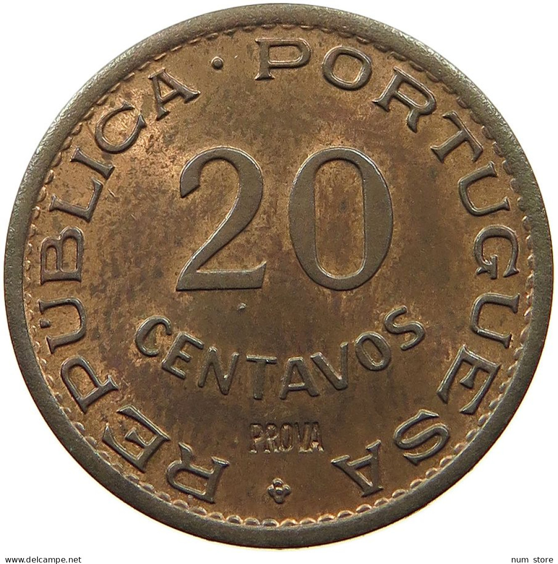 MOZAMBIQUE 20 CENTAVOS 1949 MOZAMBIQUE 20 CENTAVOS 1949 UNC PROVA RARE #t065 0687 - Mozambique