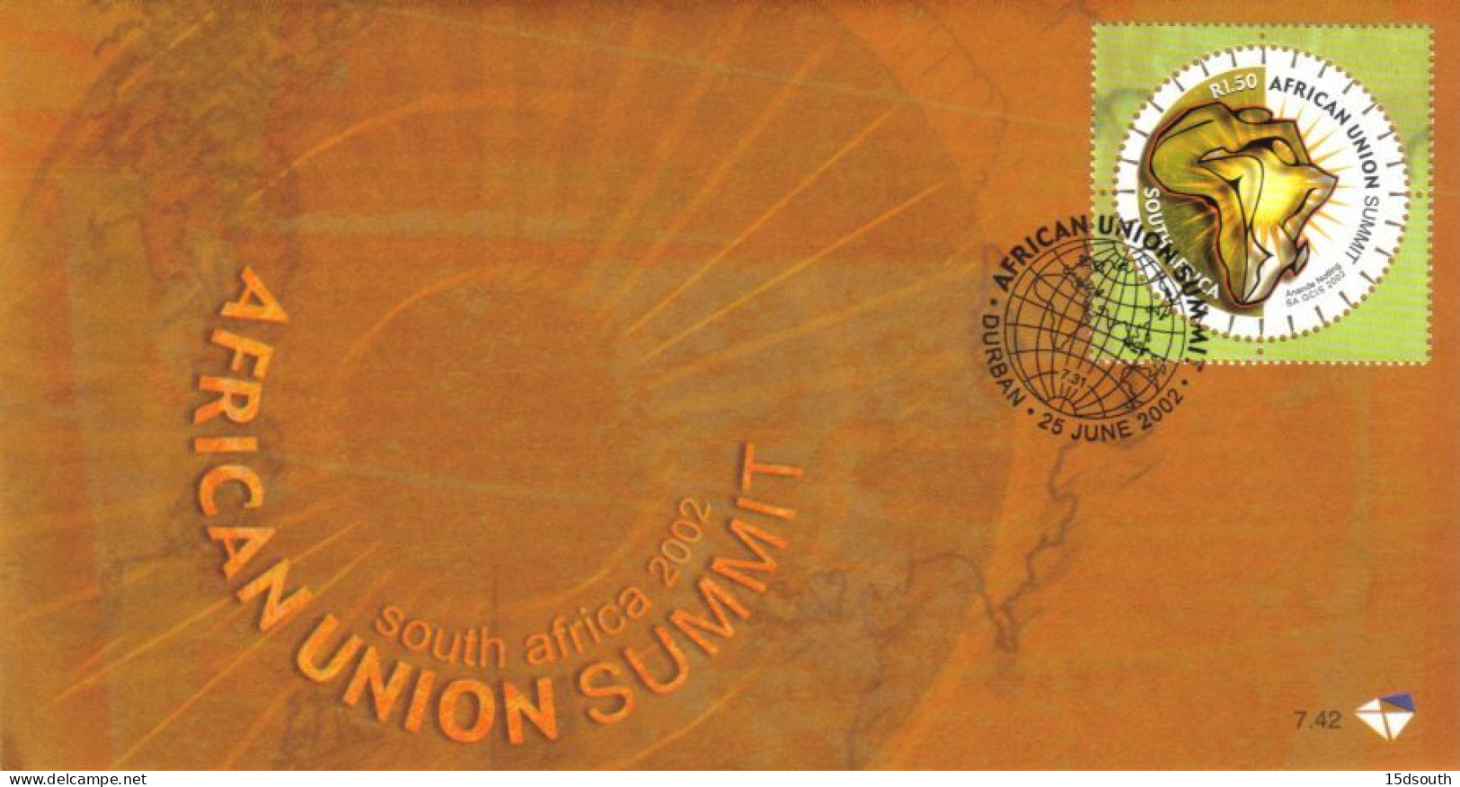 South Africa - 2002 African Union Summit FDC # SG 1385 , Mi 1446 - FDC