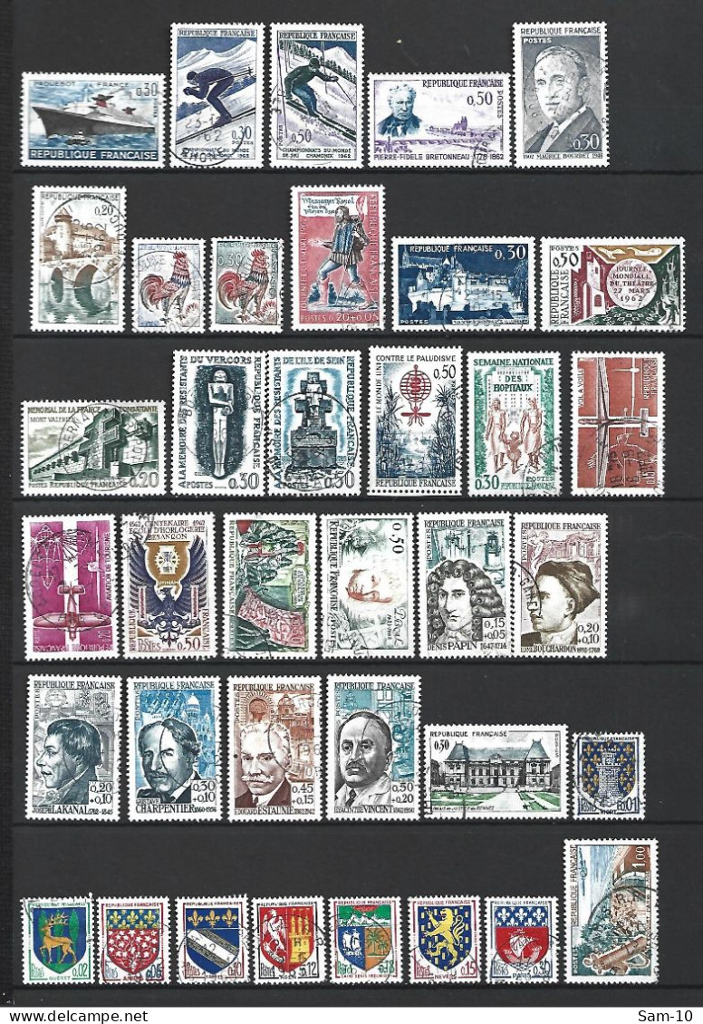 Année 1962 Compléte  France Oblitere N 1325/1367 - 1960-1969