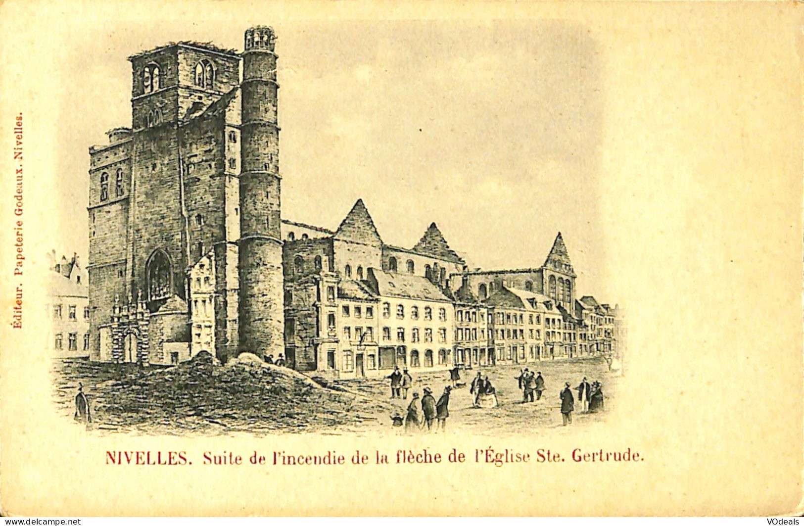 Belgique - Brabant Wallon - Nivelles - Suite De L'incendie De La Flèche De L'Eglise Ste. Gertrude - Nivelles