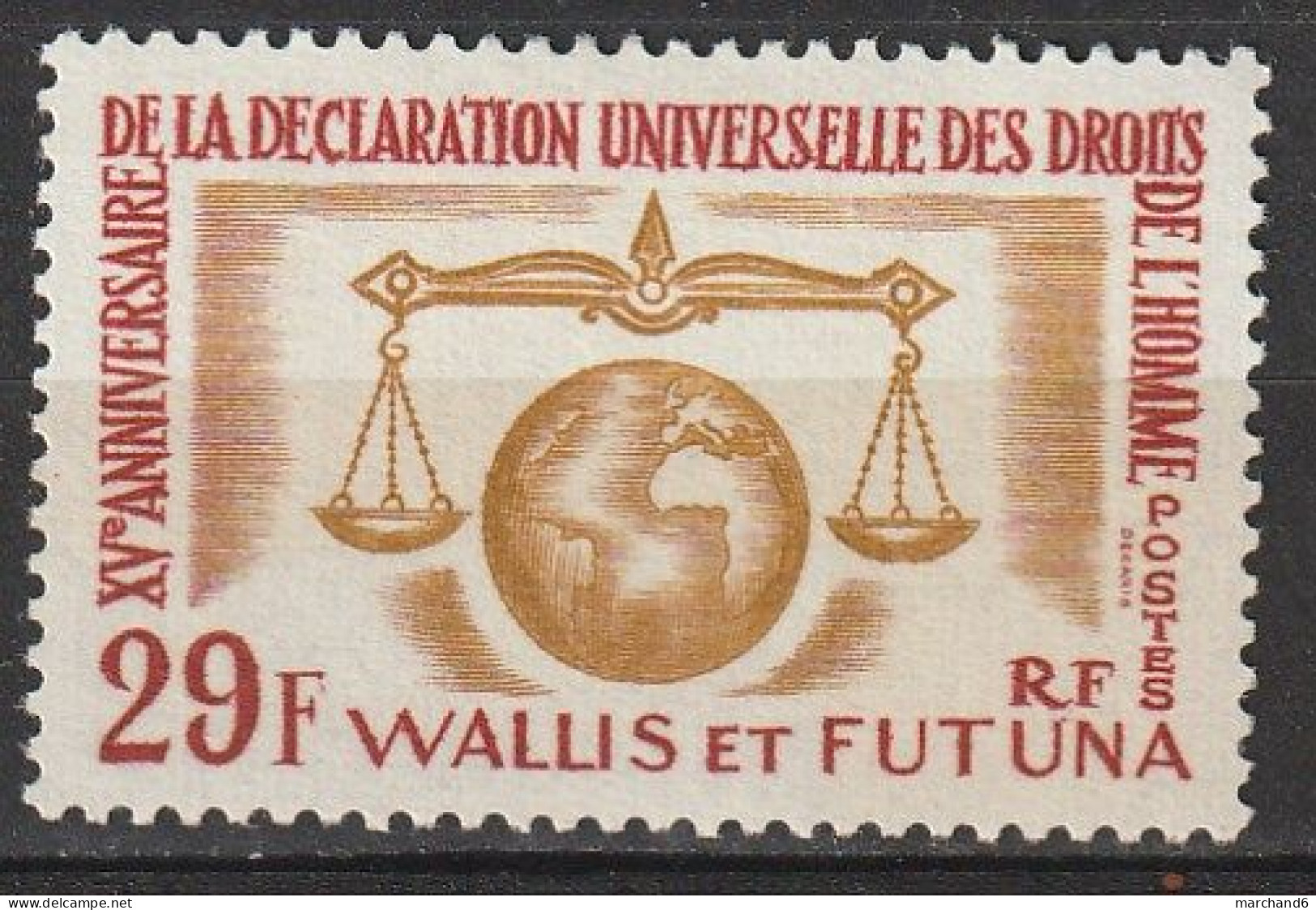 Wallis Et Futuna 15è Anniversaire De La Déclaration Universelle Des Droits De L Homme N°169 *neuf Charnière - Nuevos