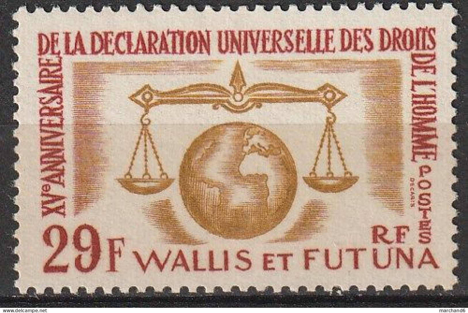 Wallis Et Futuna 15è Anniversaire De La Déclaration Universelle Des Droits De L Homme N°169 **neuf - Ungebraucht